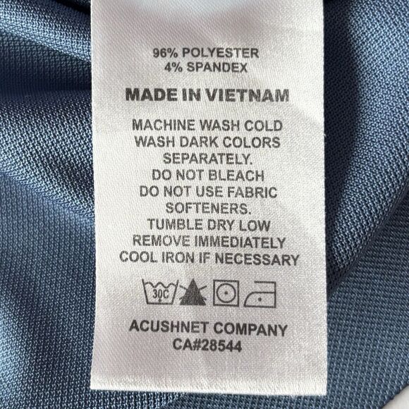 FootJoy FJ Polo Shirt Men's XL Blue Pink Accent Pocket Mesh Golf Performance - Picture 8 of 9